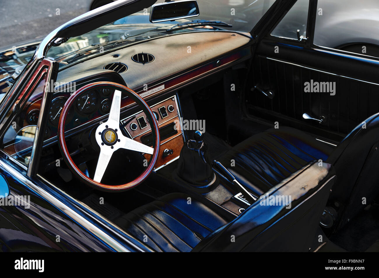 Fiat Dino Sports, by Pininfarina, Interior detail, Paddington Street, Marylebone, London, England, UK, Stock Photo