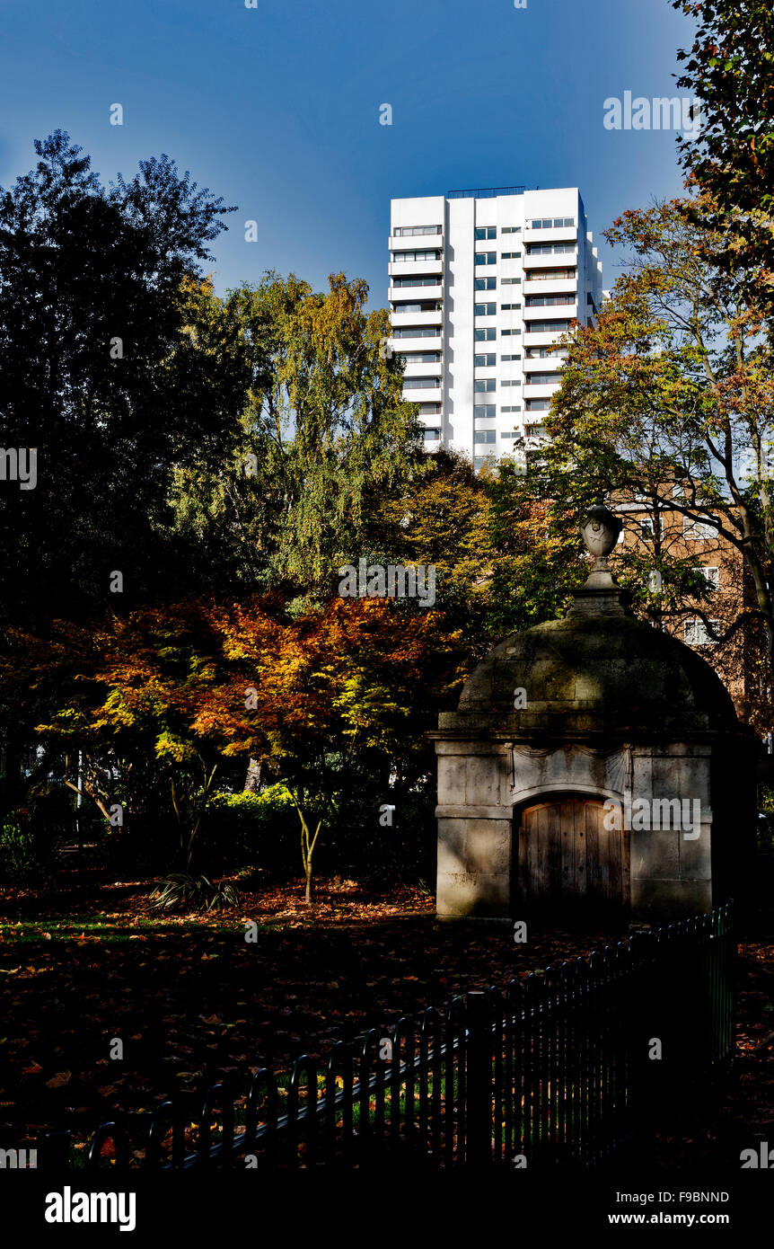 Autumn colour from Paddington Street Gardens Marylebone, London, England, UK, Stock Photo