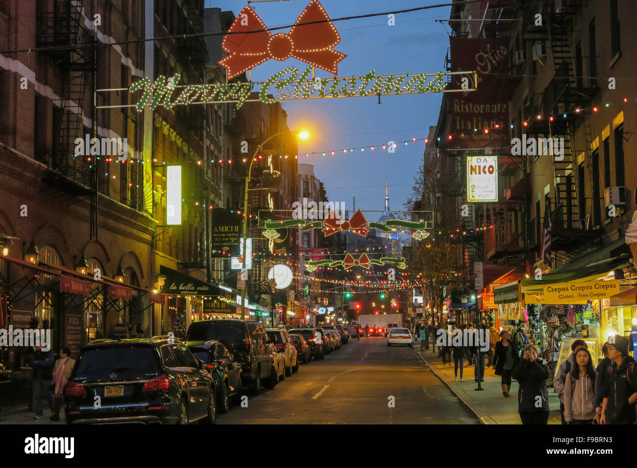 Mulberry Street With Christmas Decorations Stock Photos & Mulberry