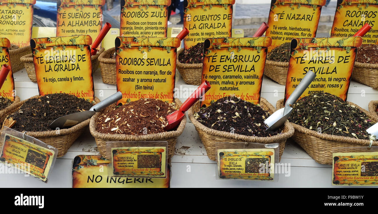 Spices display Seville Spain Stock Photo