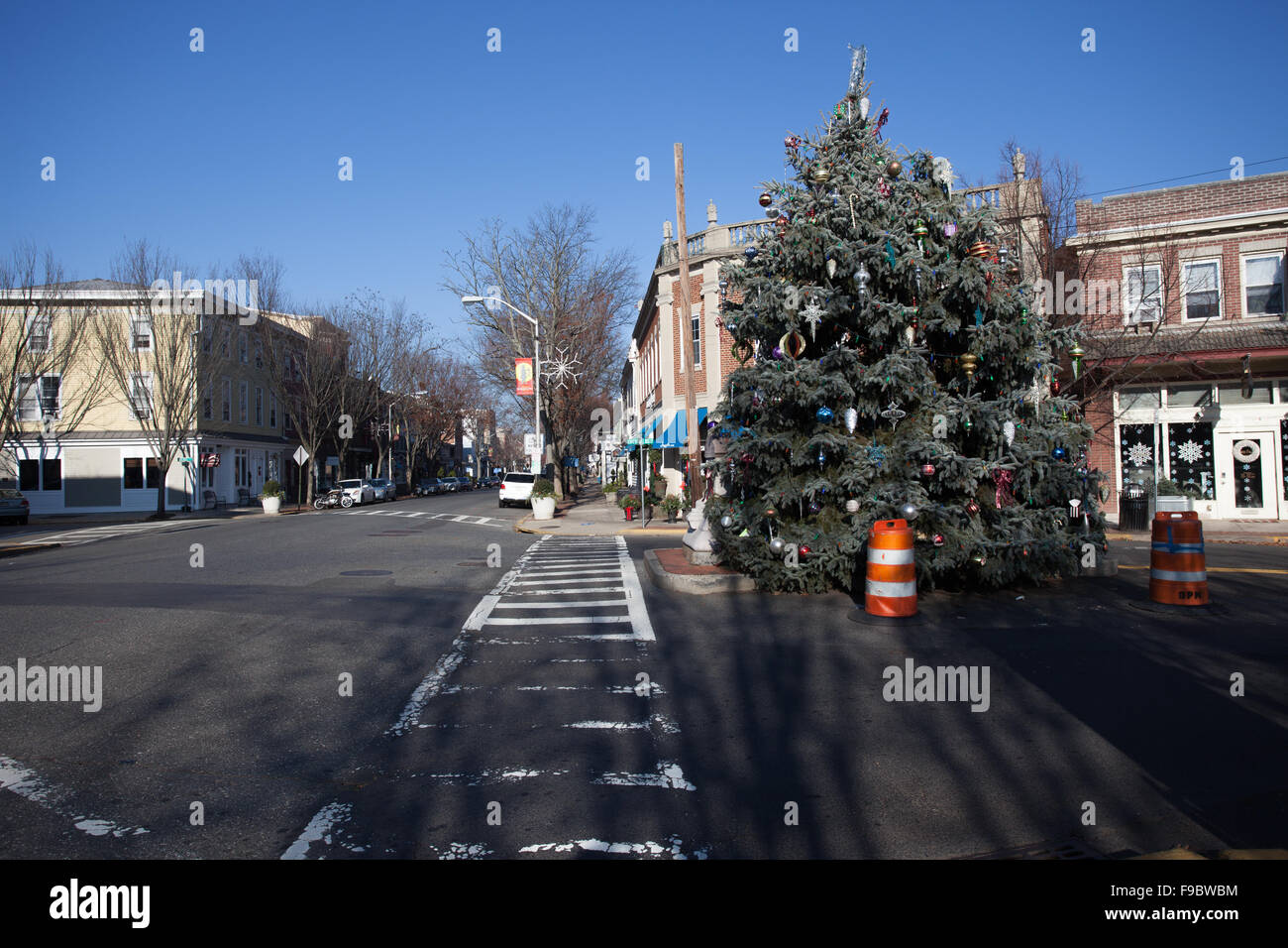 Bordentown Street Scene at Christmas 2015, showing the town's Christmas