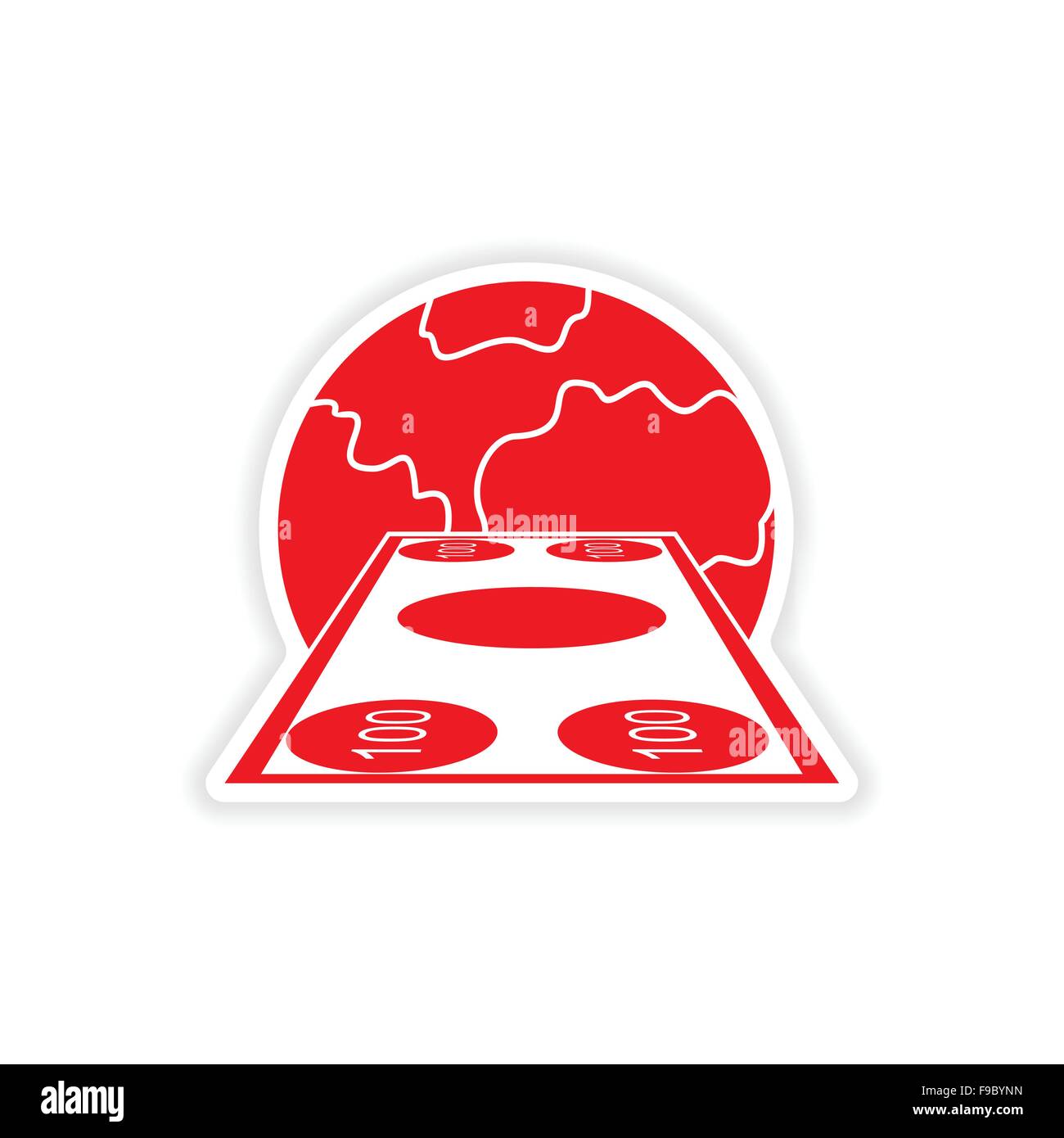 stylish sticker on paper banknotes and globe Stock Vector Image & Art ...
