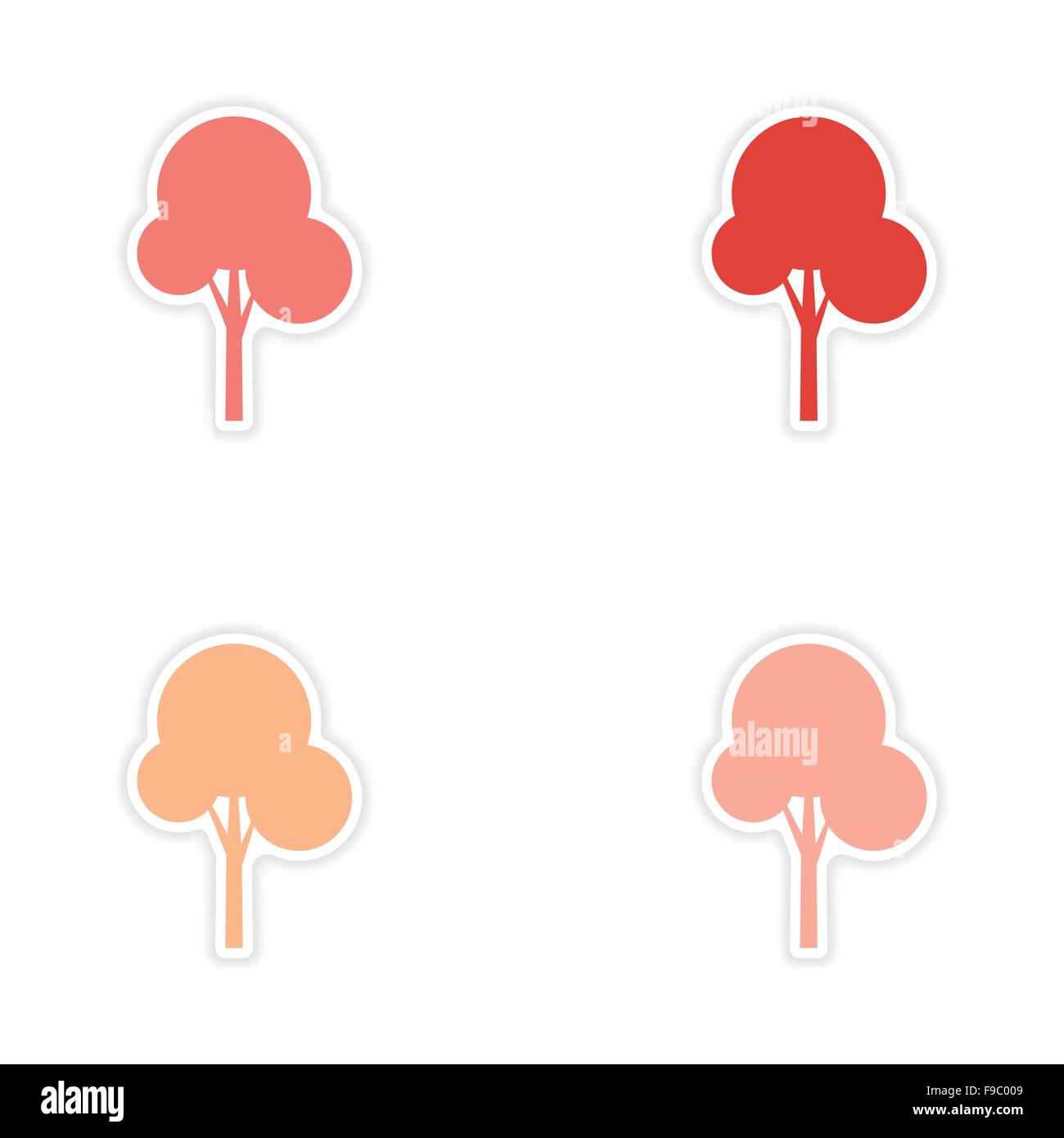 assembly realistic sticker design on paper tree icon Stock Vector Image ...