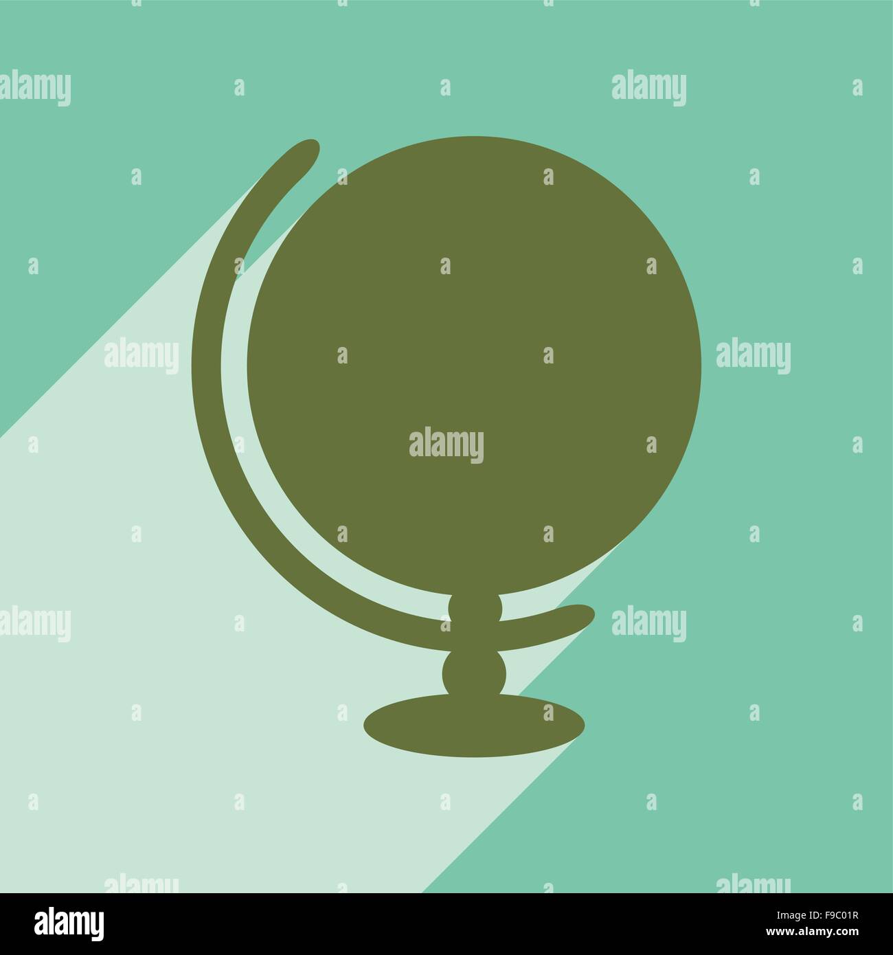 Flat with shadow icon and mobile application globe Stock Vector Image ...