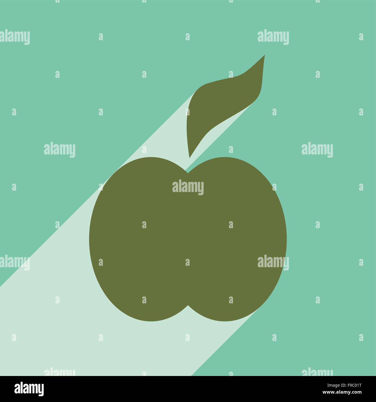 Flat with shadow icon and mobile application apple Stock Vector Image ...
