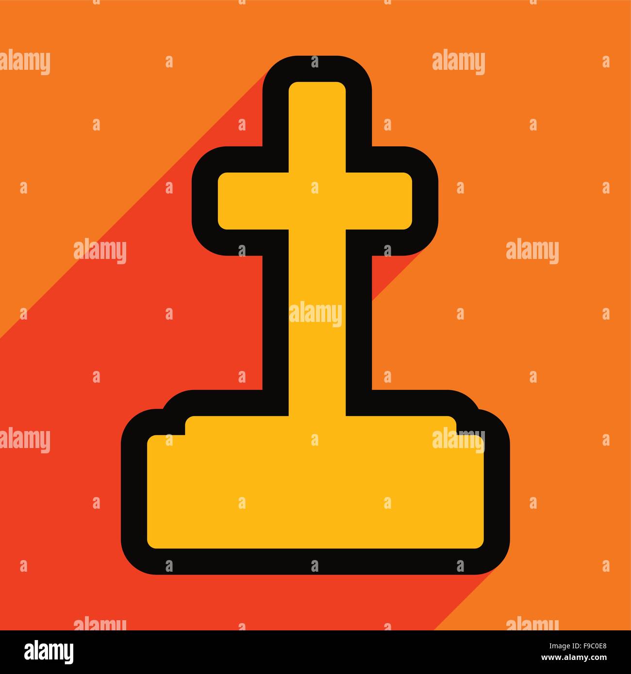 Flat with shadow icon and mobile application headstone Stock Vector ...