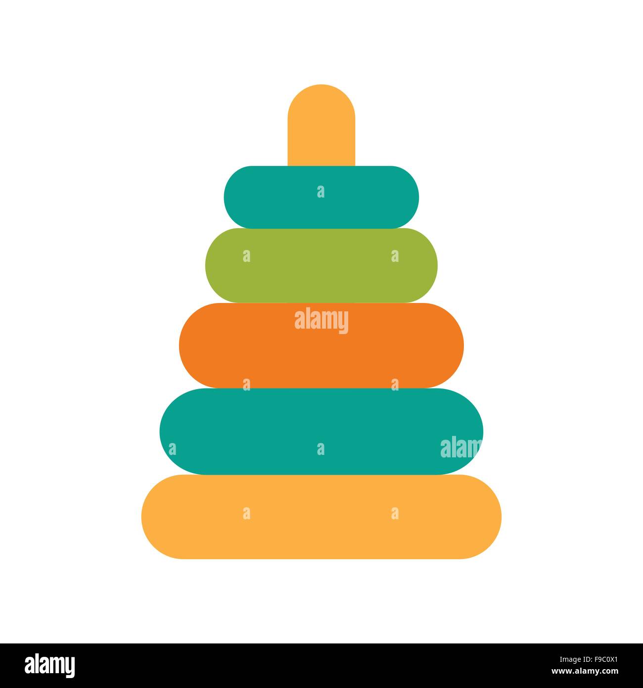 Flat with shadow icon and mobile application pyramid toy Stock Vector ...