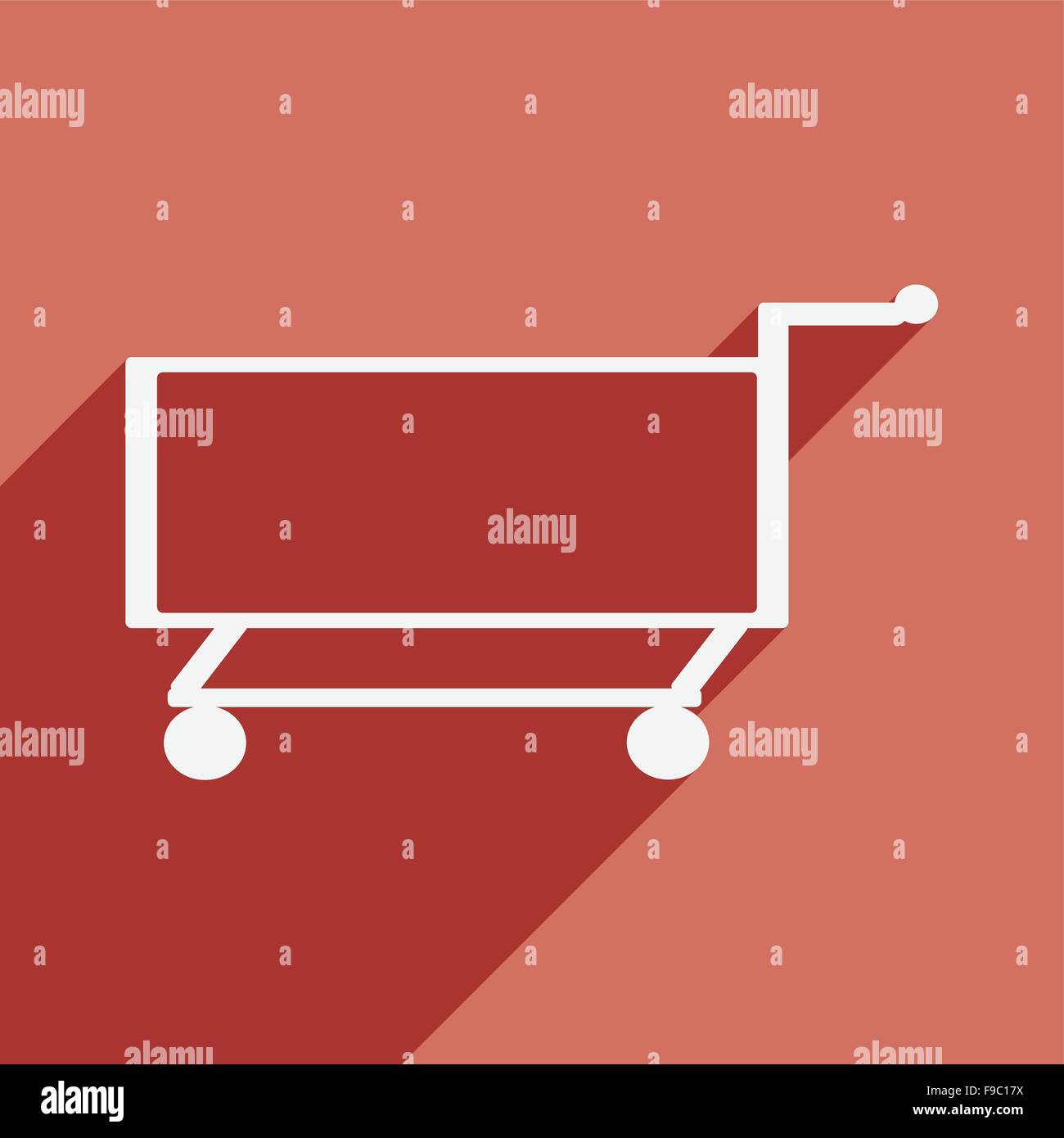 Flat with shadow icon and mobile application trolley Stock Vector Image ...