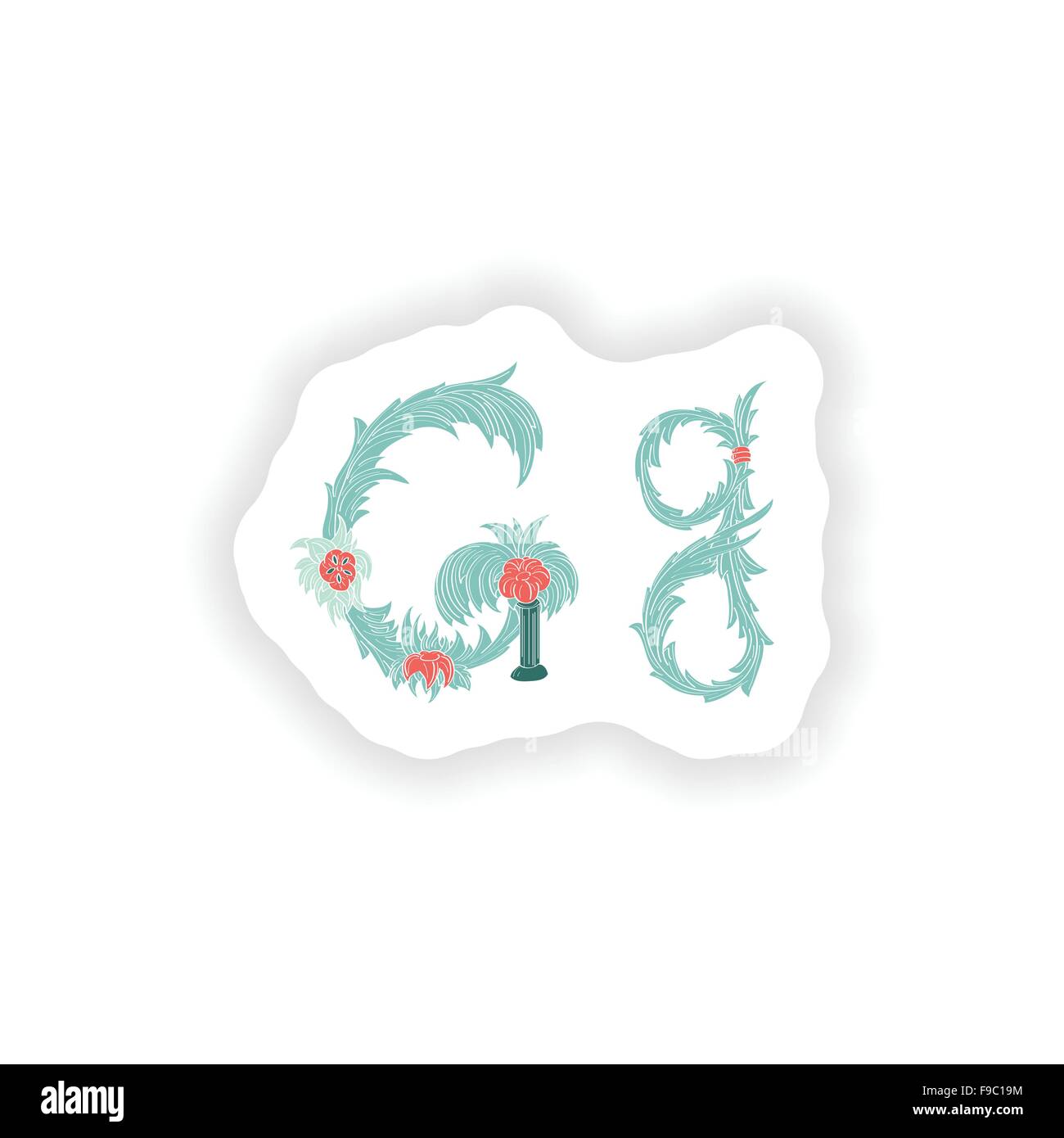 stiker Abstract letter G logo icon in Blue tropical style Stock Vector ...