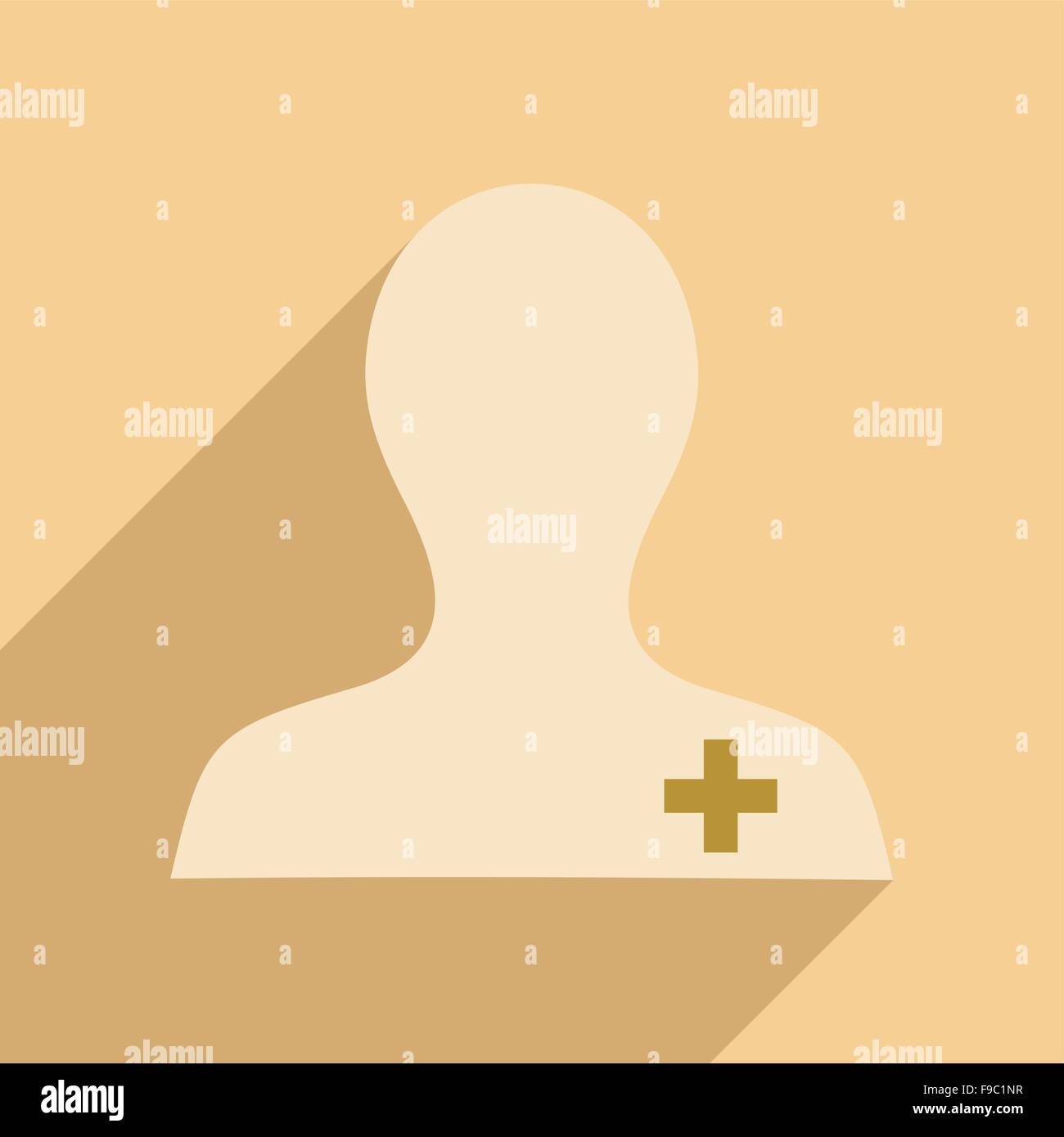 Flat with shadow icon and mobile application nurse Stock Vector