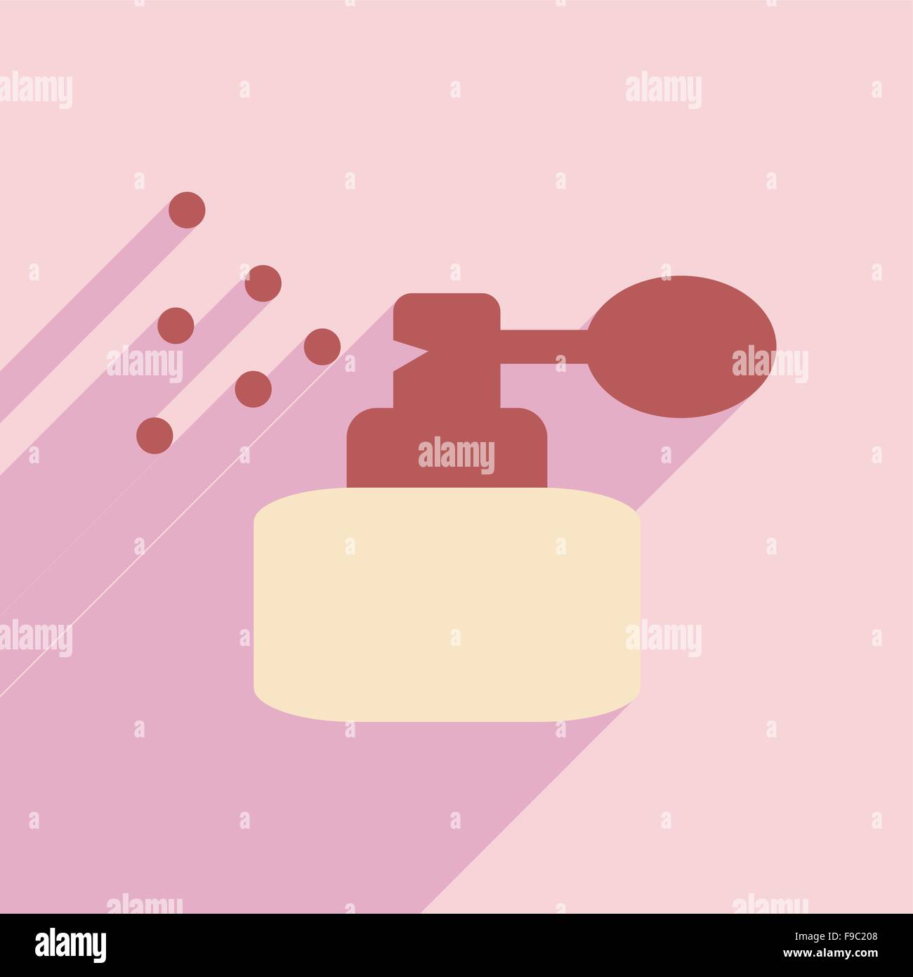 Flat with shadow icon and mobile application perfume Stock Vector