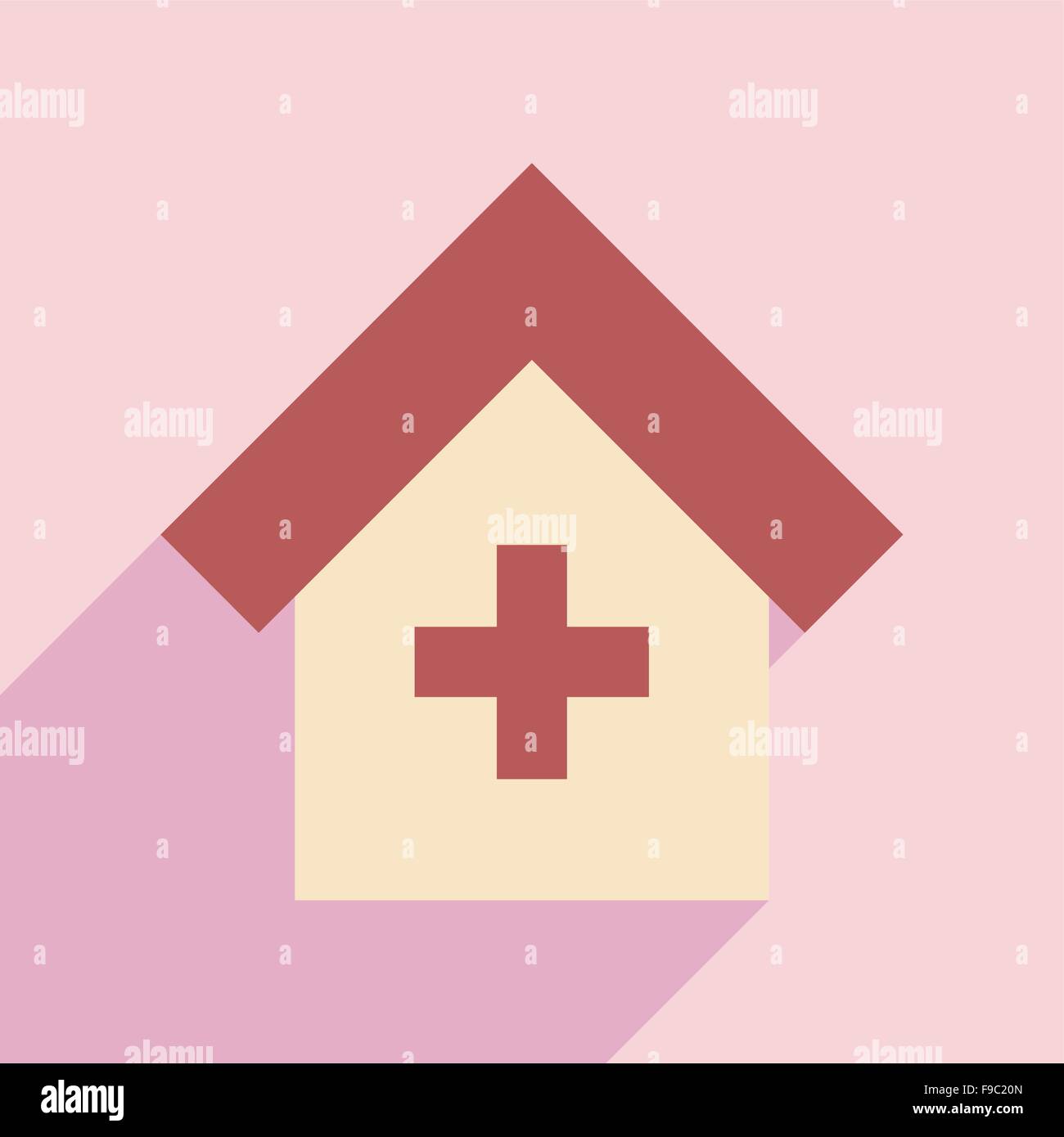 Flat with shadow icon and mobile application Hospital logo Stock Vector ...