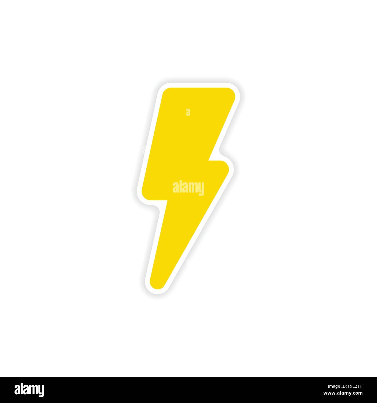 icon sticker realistic design on paper lightning bolt icon Stock Vector