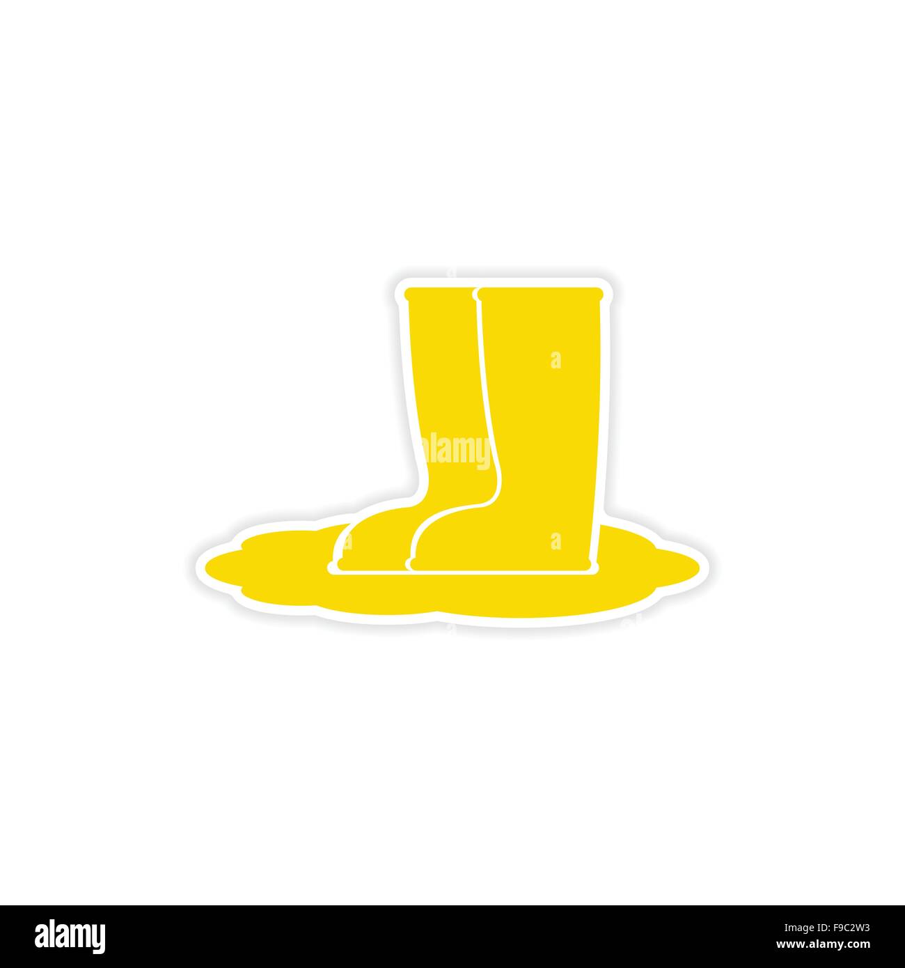 icon sticker realistic design on paper rubber boots Stock Vector Image