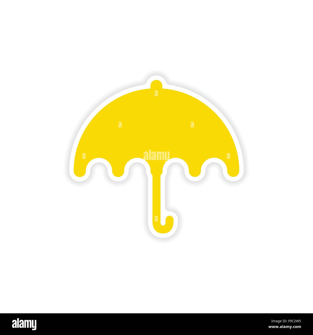 icon sticker realistic design on paper umbrella Stock Vector