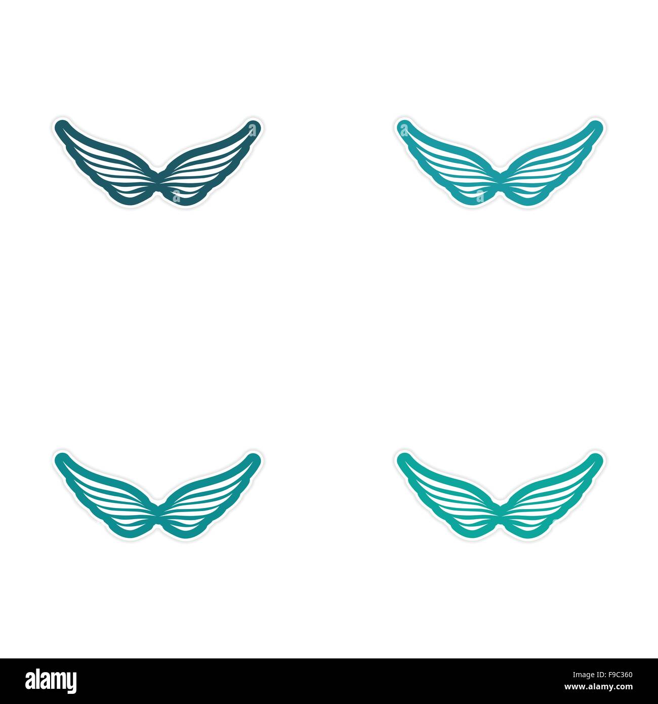 assembly stickers wings eagle Stock Vector