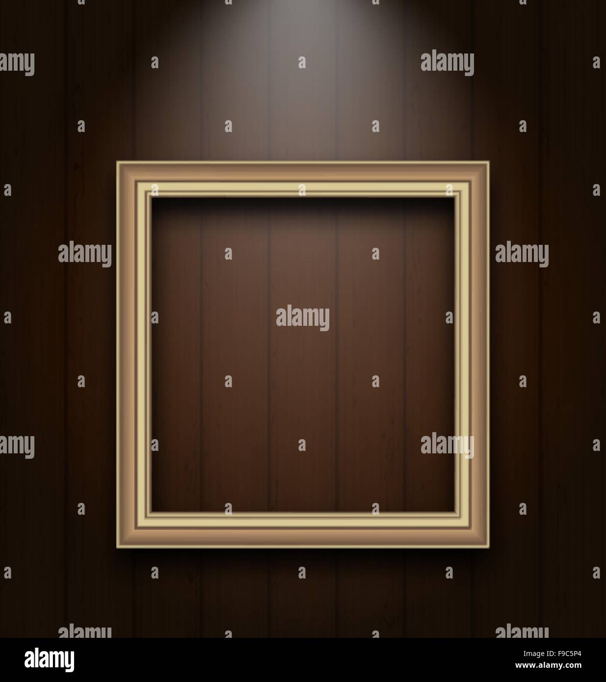 Vintage picture frame on wooden wall Stock Vector Image & Art - Alamy