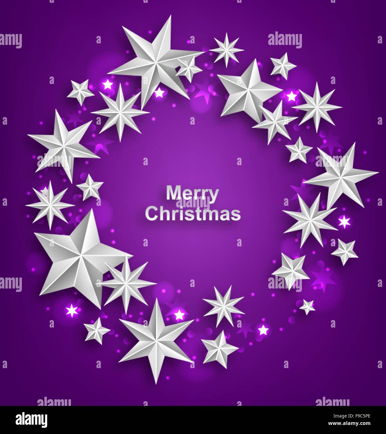 Abstract Celebration Round Frame Made of Silver Stars Stock Vector ...