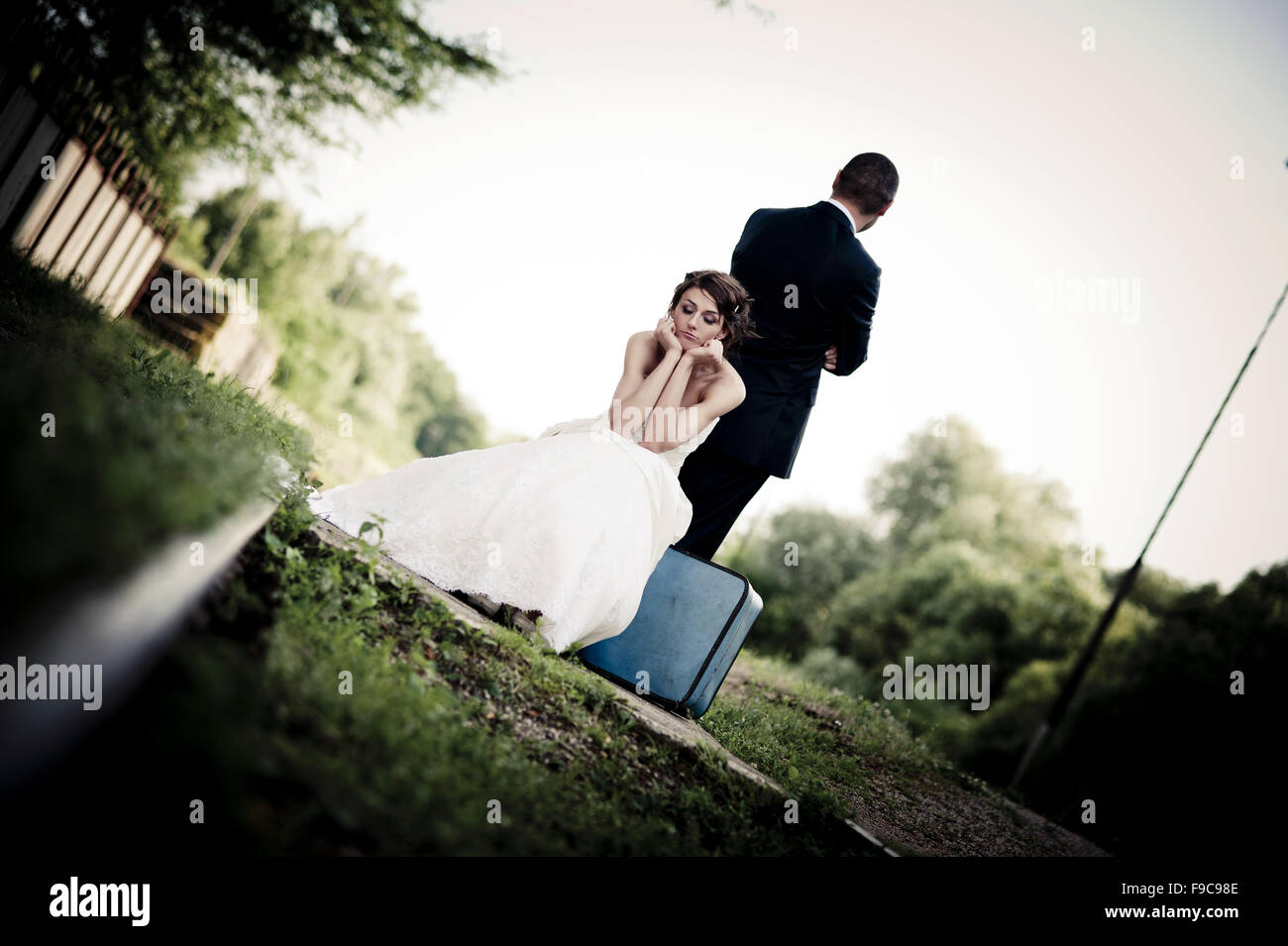 Happy bride and groom on their wedding day Stock Photo - Alamy