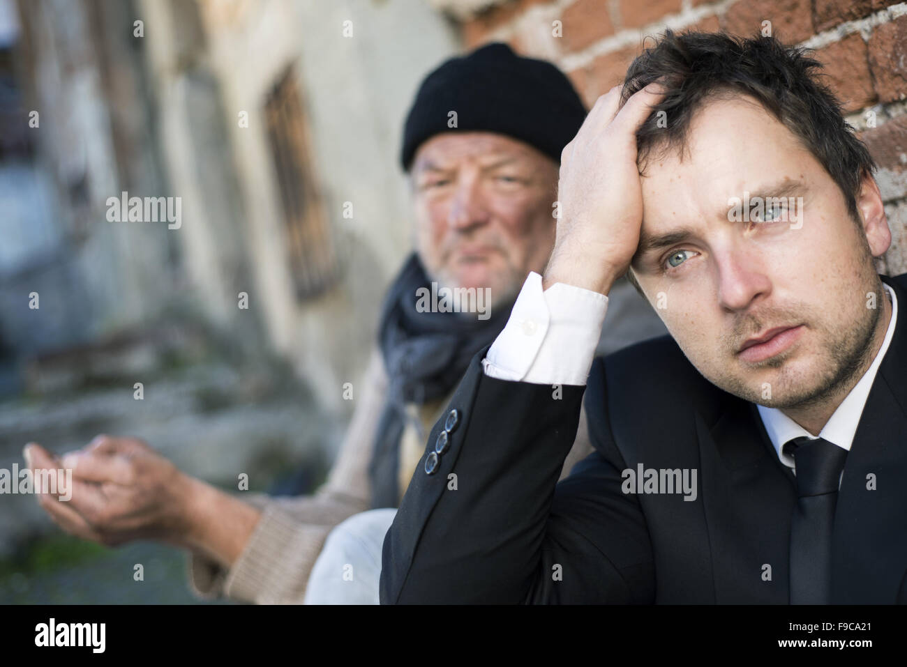 Jobless manager is on the street. Stock Photo