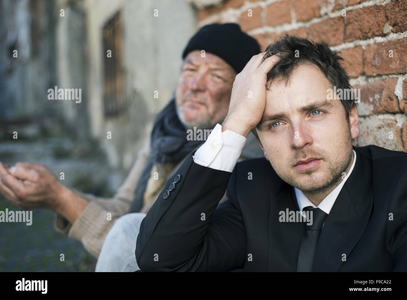 Jobless manager is on the street. Stock Photo
