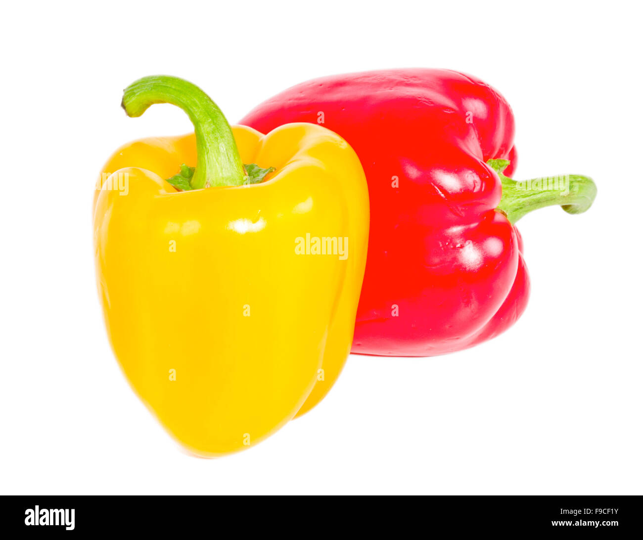Red and yellow sweet pepper isolated on white background Stock Photo ...