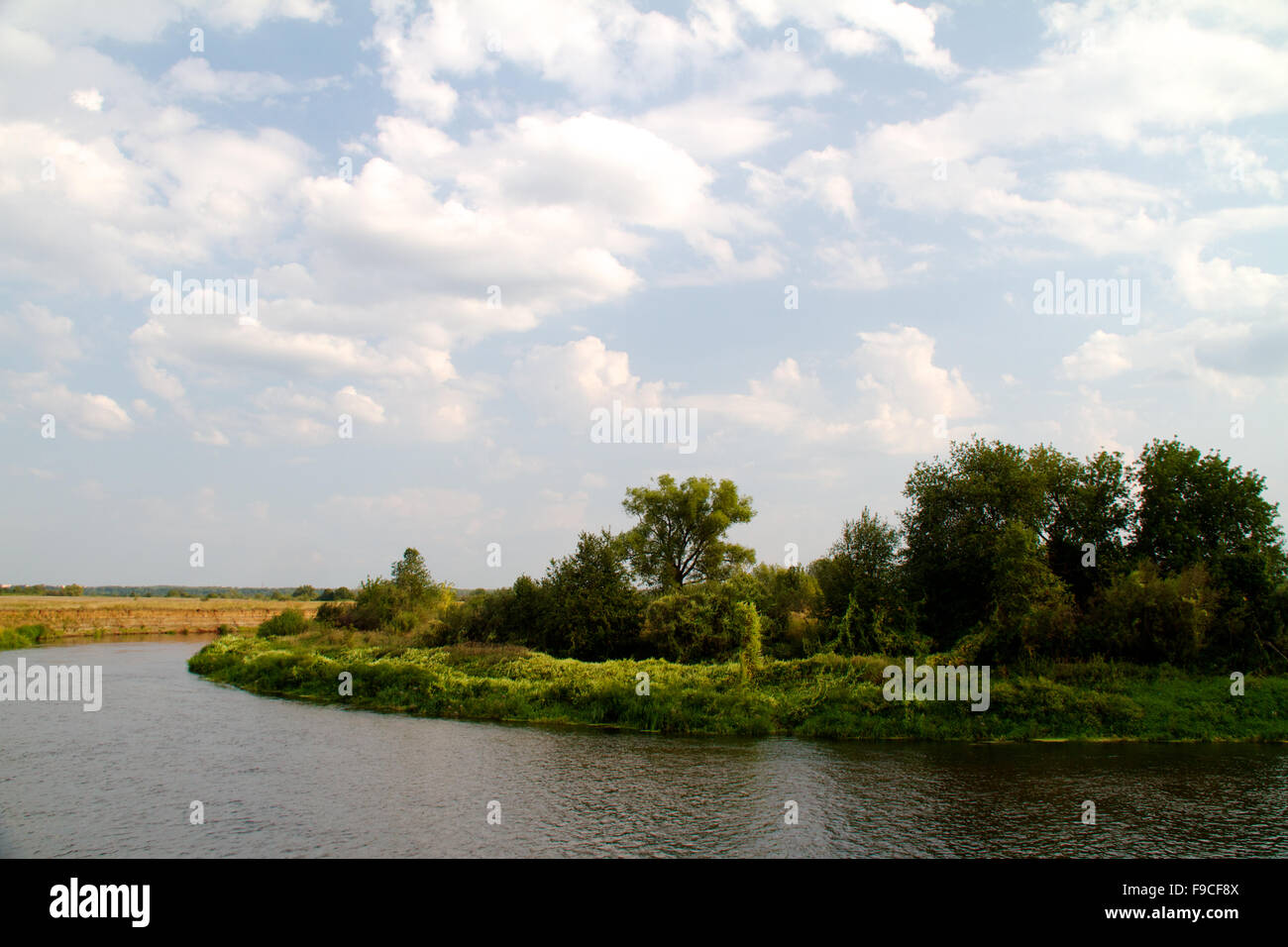 view of the beautiful river and forest Stock Photo - Alamy