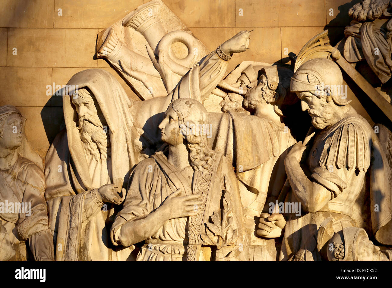 reliefs on the wall in the Donetsk monastery in Moscow is photographed close up Stock Photo