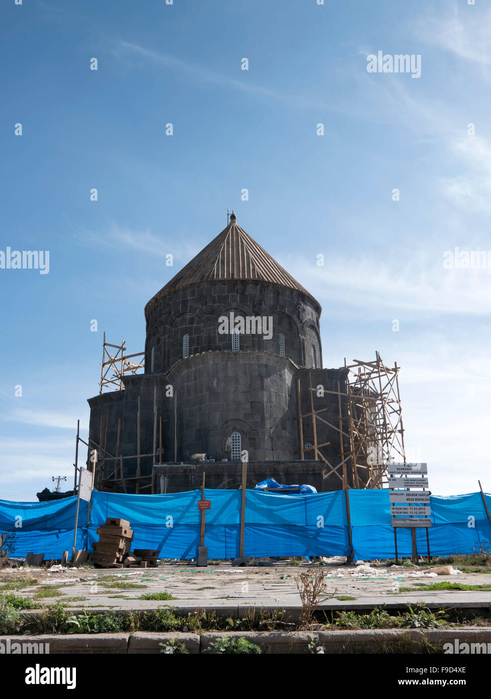 Renovations to Kümbet Mosque (The Church of the Apostles), Kars, Eastern Anatolia, Turkey. Stock Photo