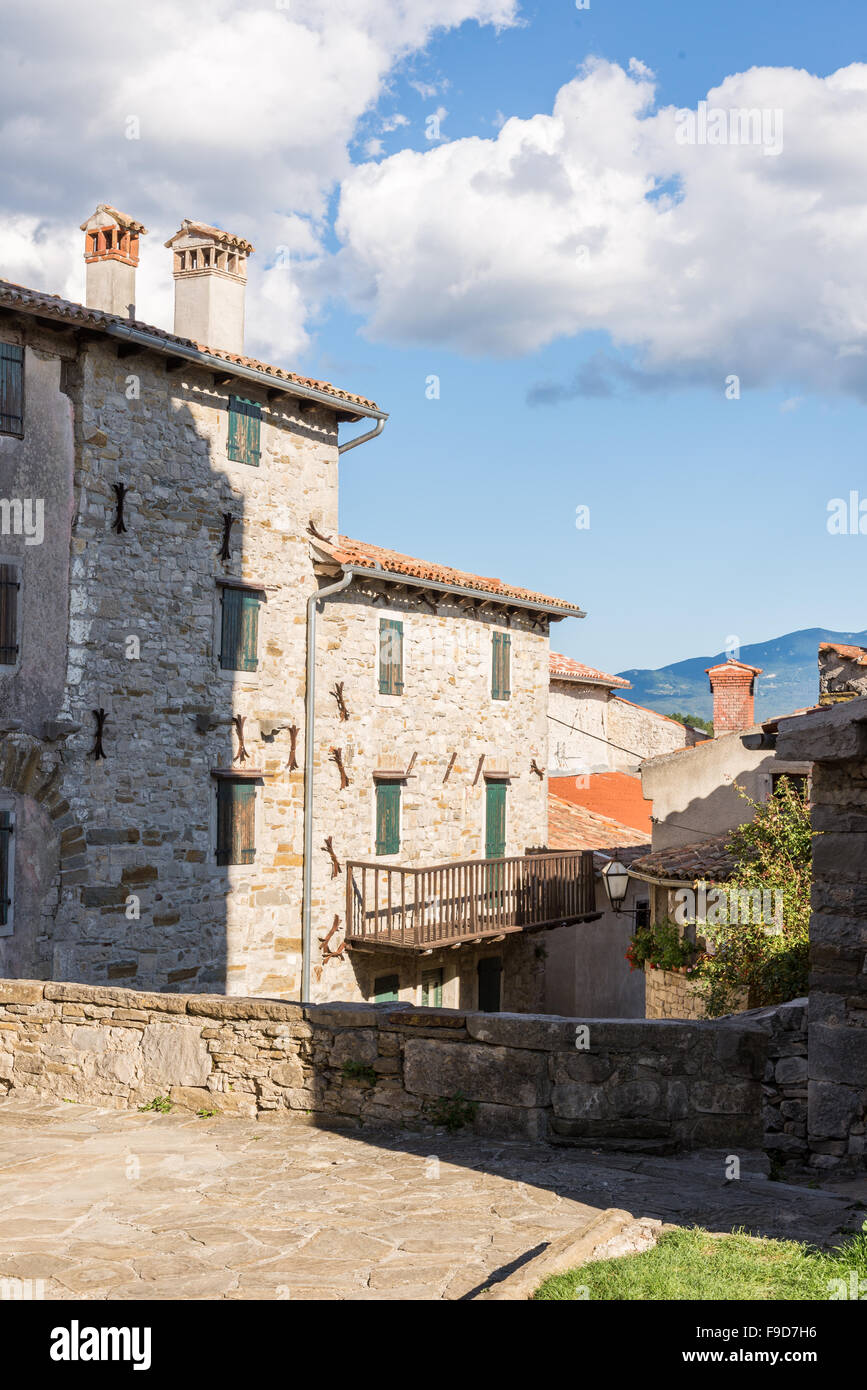 the stone buildings in the old town Stock Photo