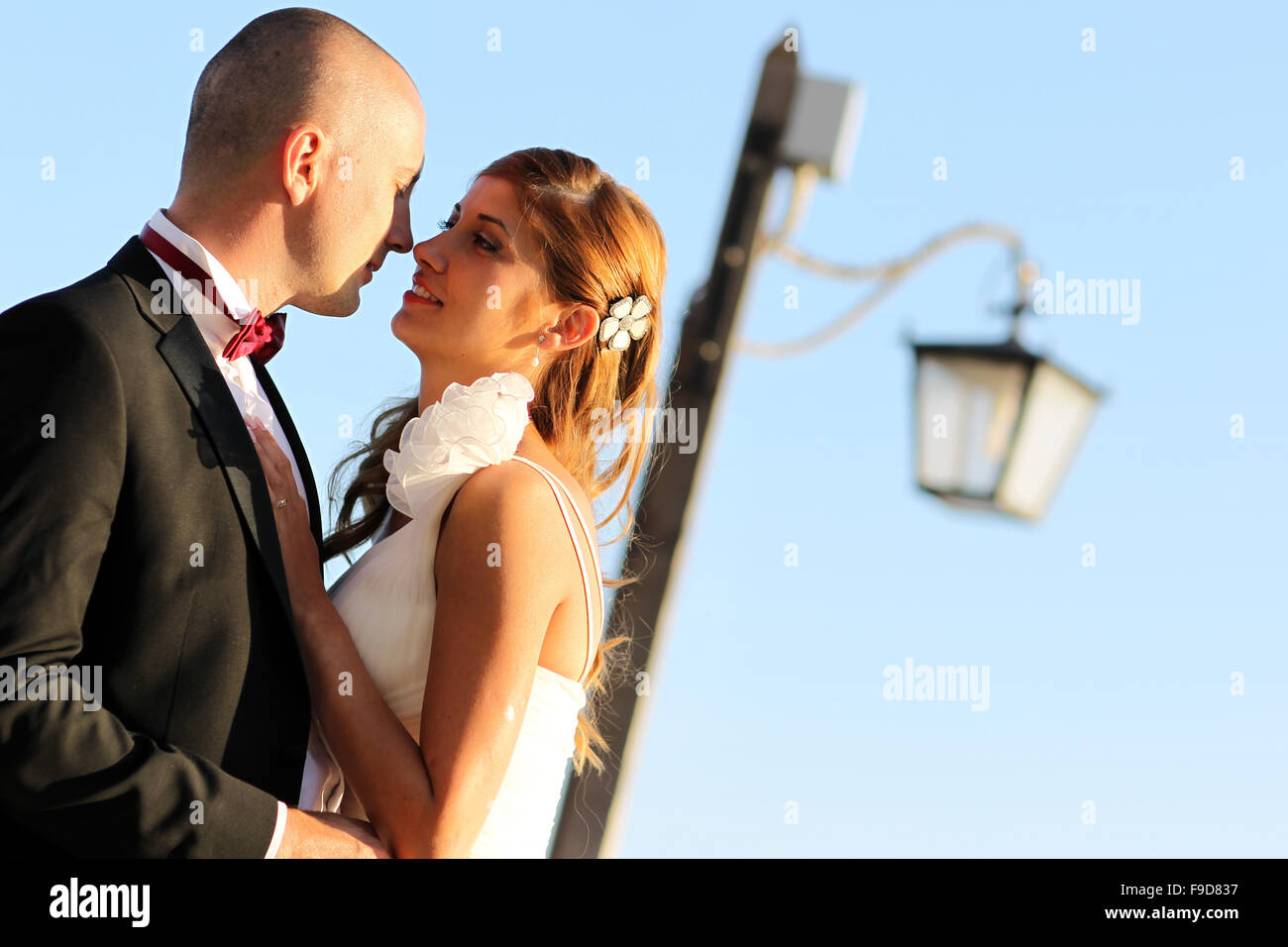 bride and groom kissing Stock Photo - Alamy