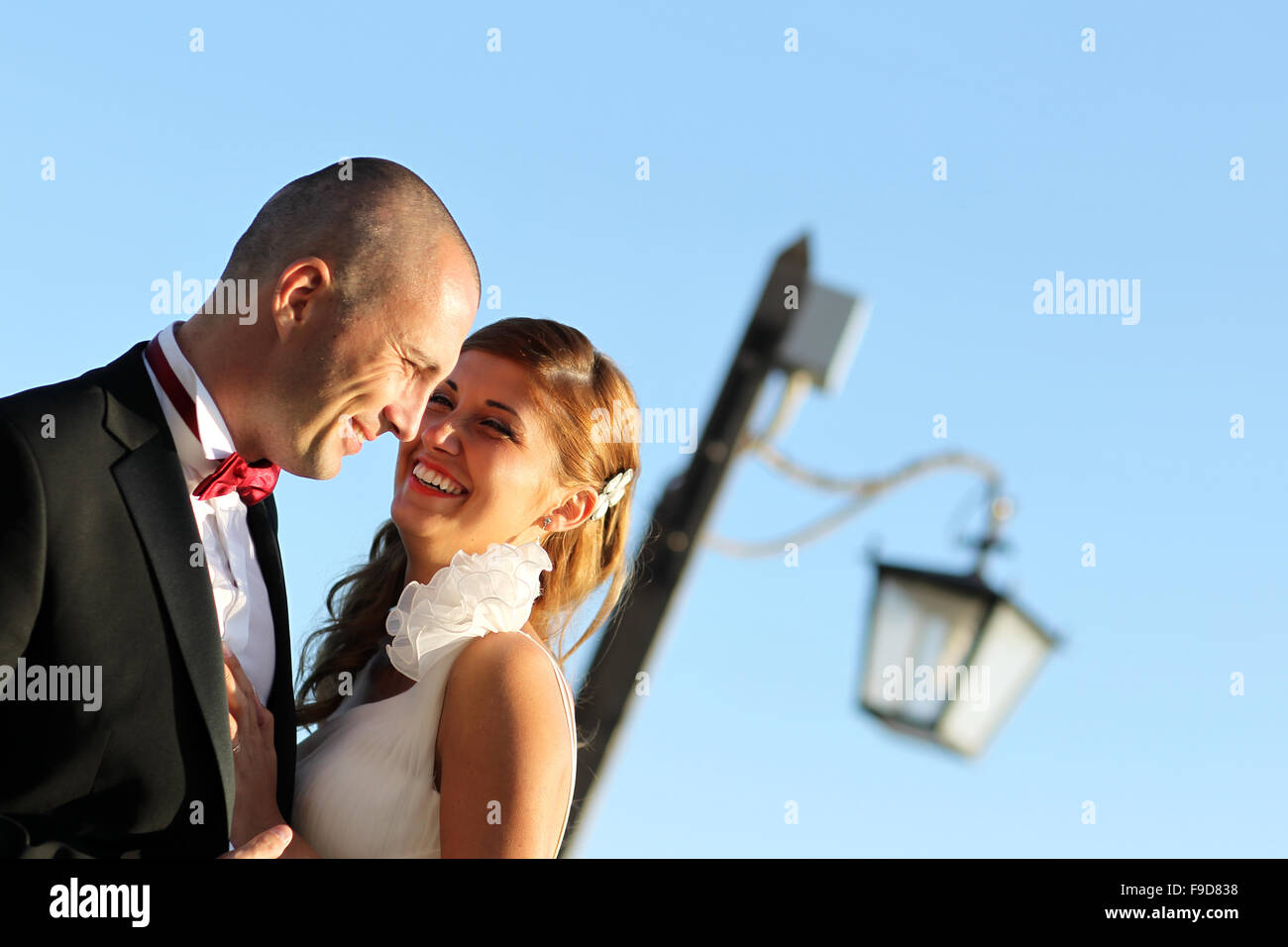 bride and groom kissing Stock Photo - Alamy