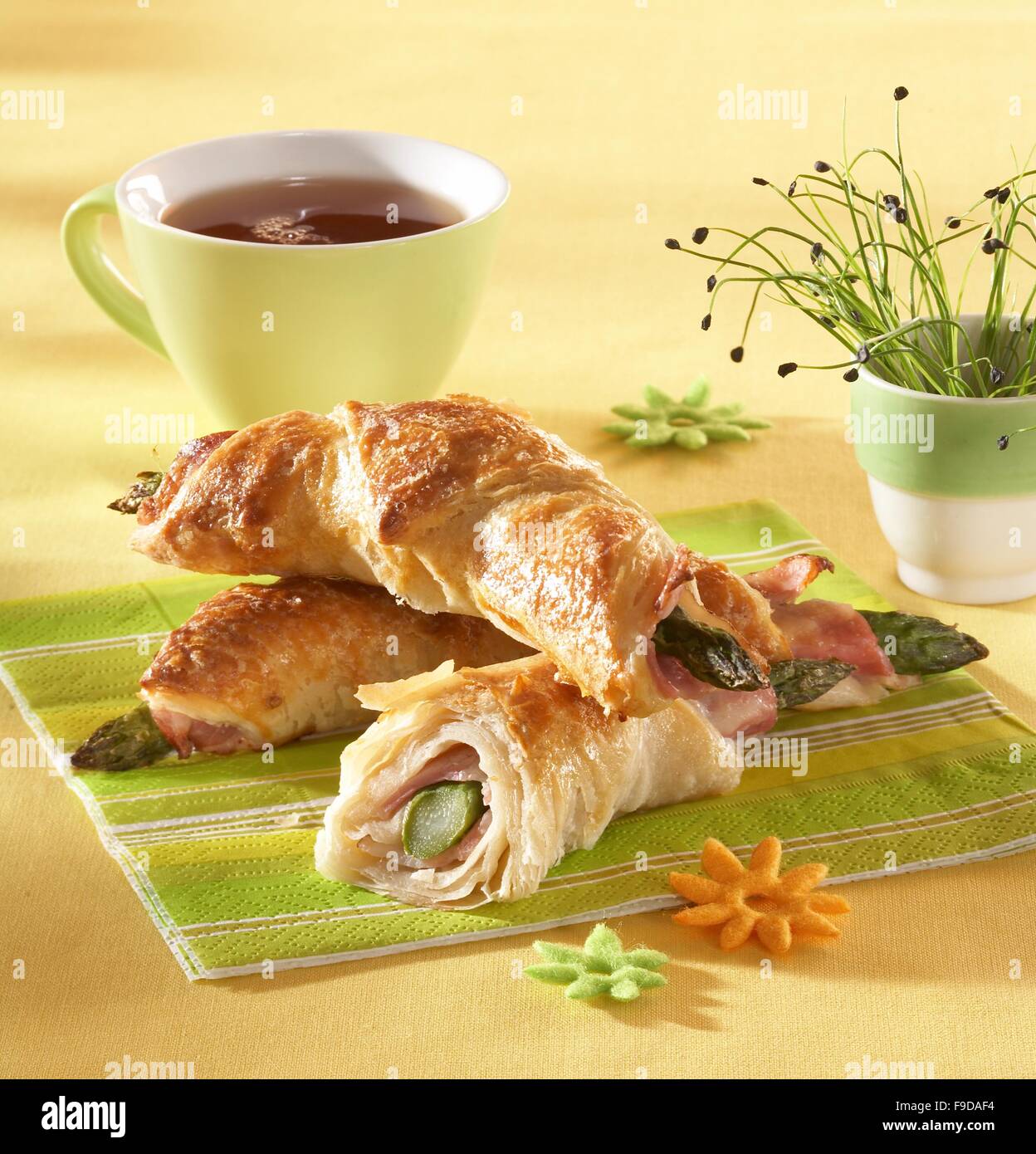 Croissants Stuffed with Bacon and Asparagus Stock Photo Alamy