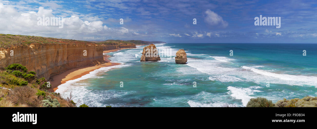 Apostles Rocks Panorama of two of the Twelve Apostles rocks on Great Ocean Road ...