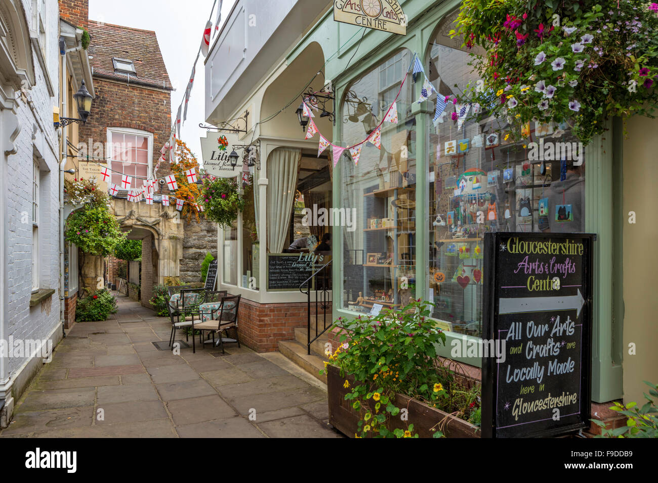 Attractive side street in Gloucester, Gloucestershie, England, UK Stock Photo