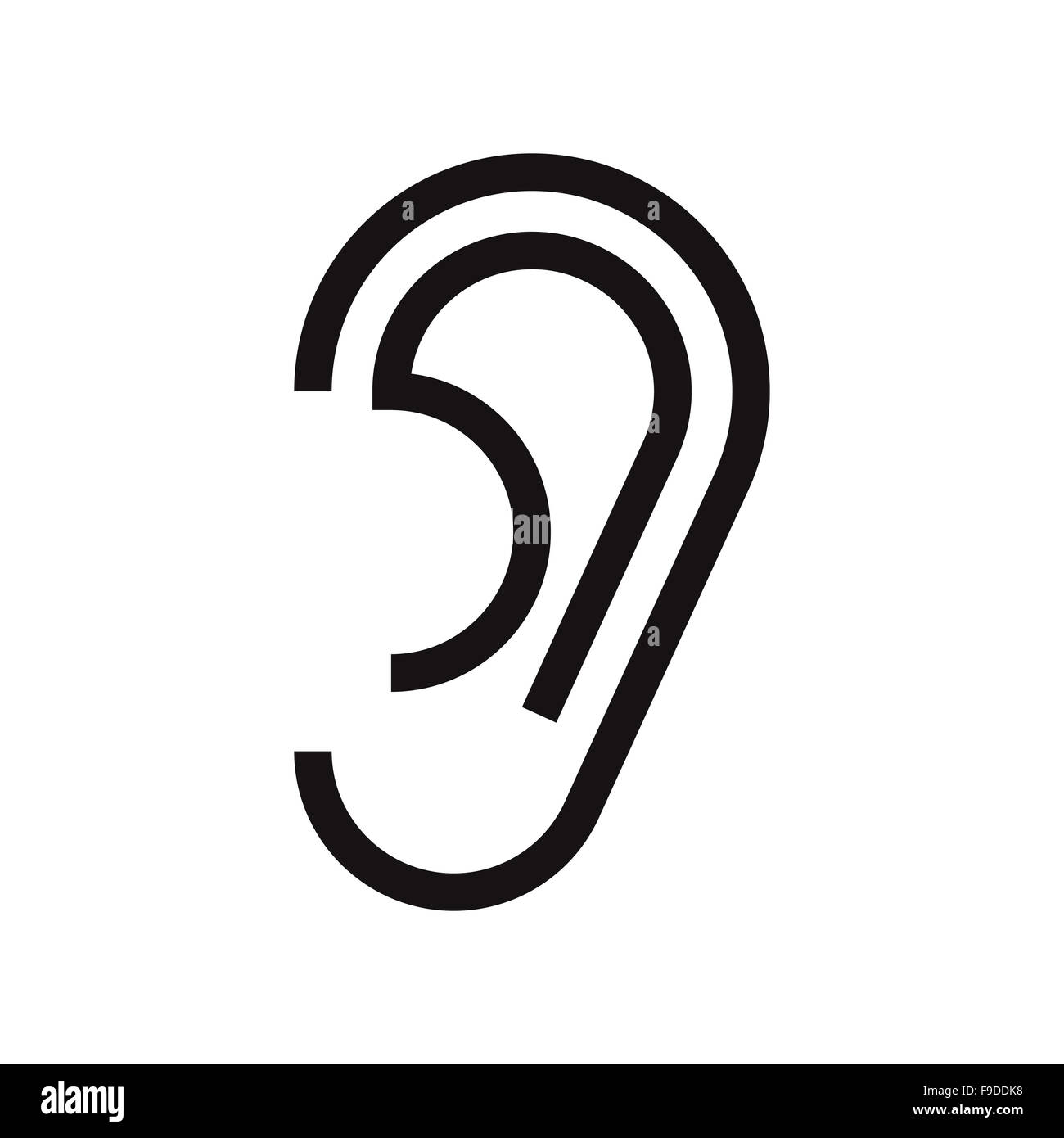 Ear icon isolated on white background Stock Photo