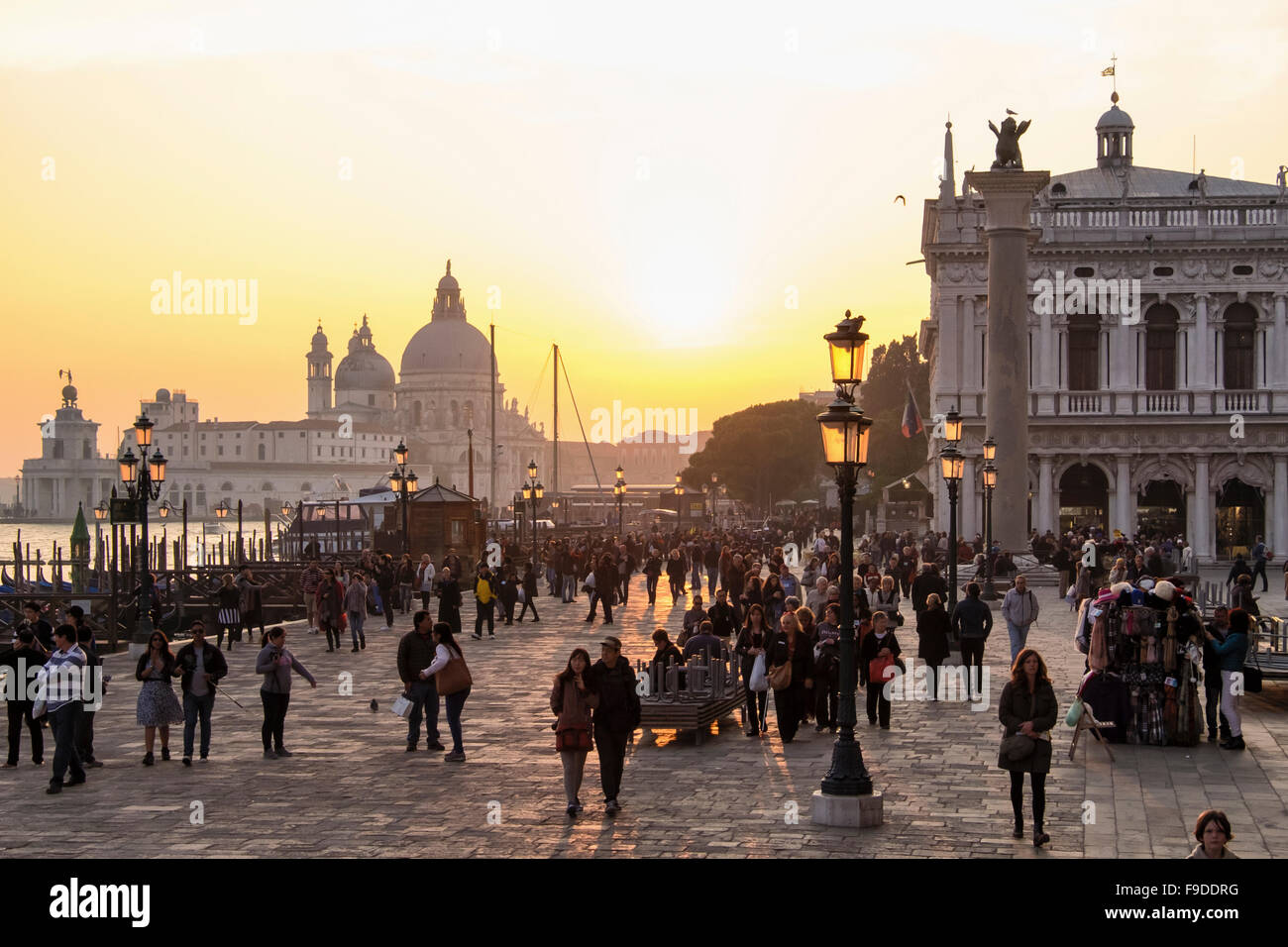 Venice, Italy, Sunset view of Basilica di Santa Maria della Salute ...