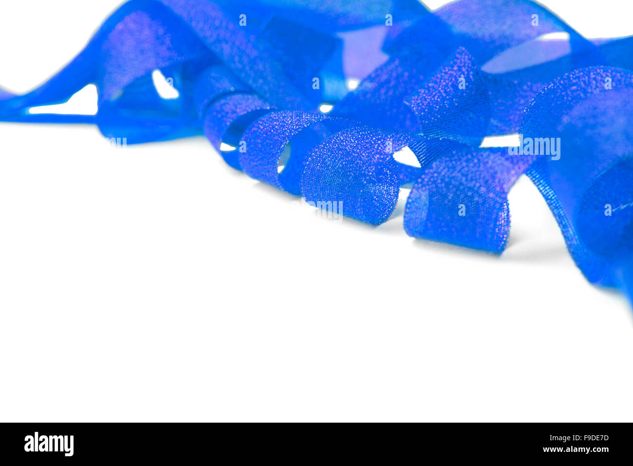 Blue ribbon twisted spiral Stock Photo - Alamy