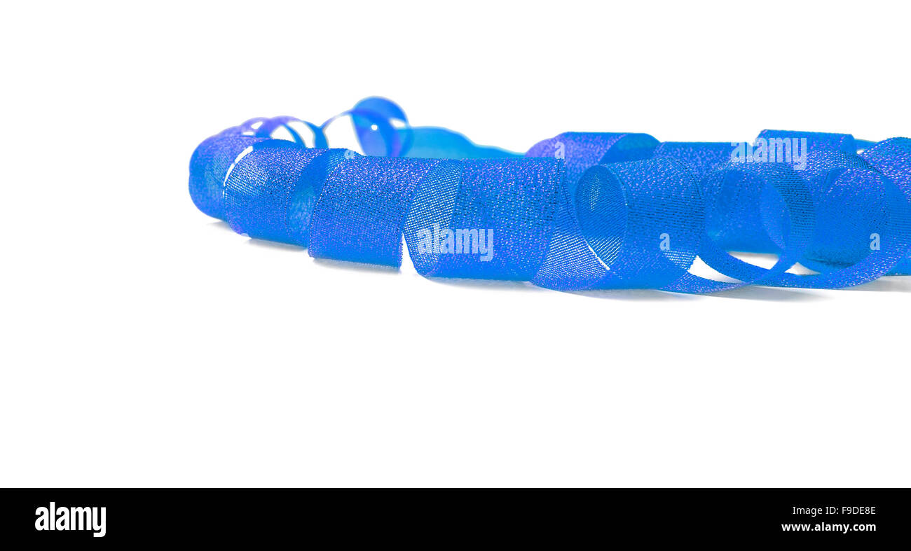 Blue ribbon twisted spiral Stock Photo - Alamy