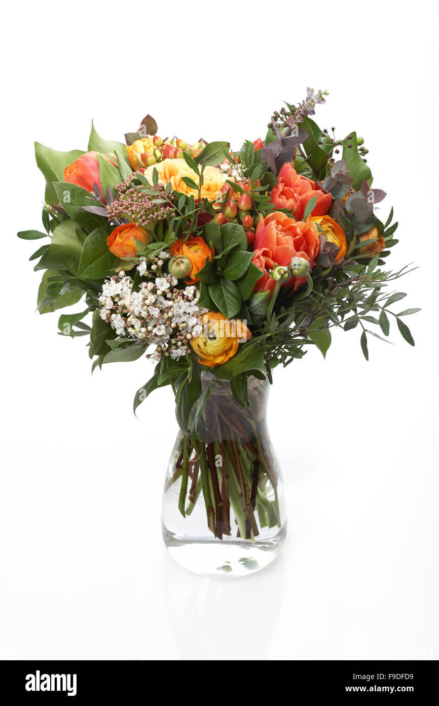 Flowers in Glass Vase Stock Photo Alamy