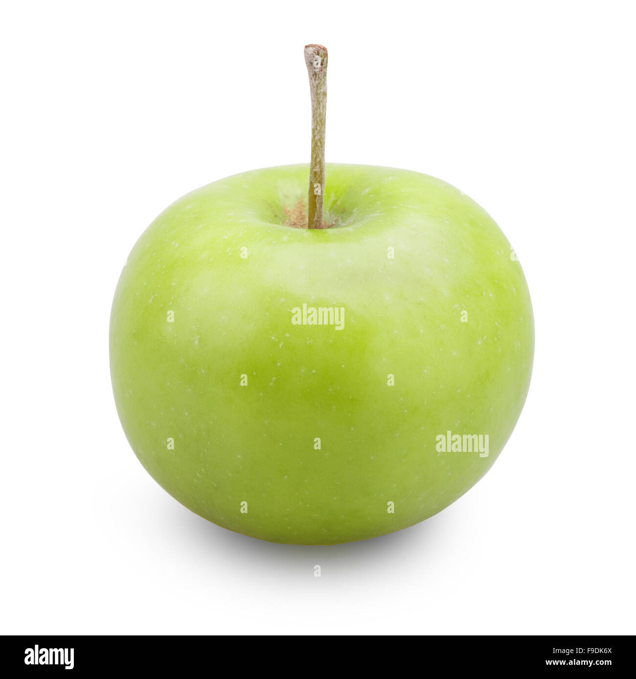 Green apple isolated on white background with Clipping Path Stock Photo ...