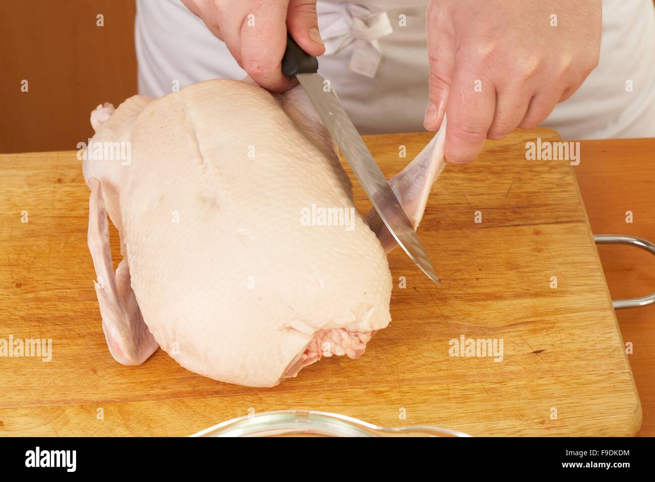 Baked Goose with Pancakes (step by step Stock Photo Alamy