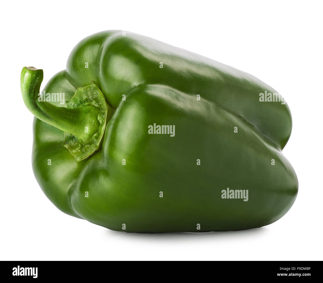 horizontal green  bell  pepper isolated on a white background Stock Photo