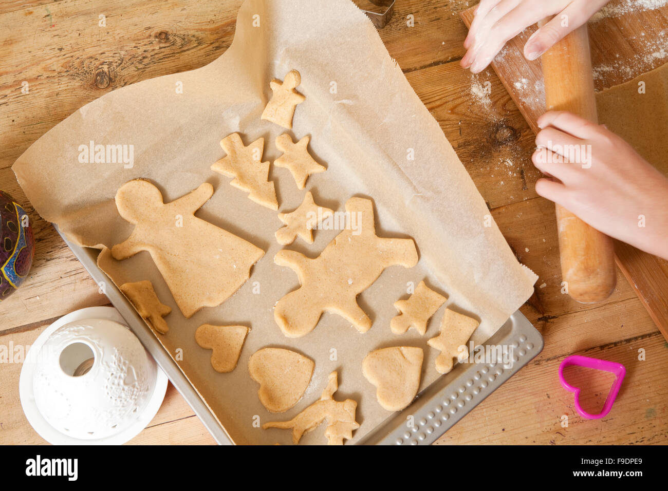 The making of gingerbread is a time honored tradition at Christmas. The gingerbread is cut from