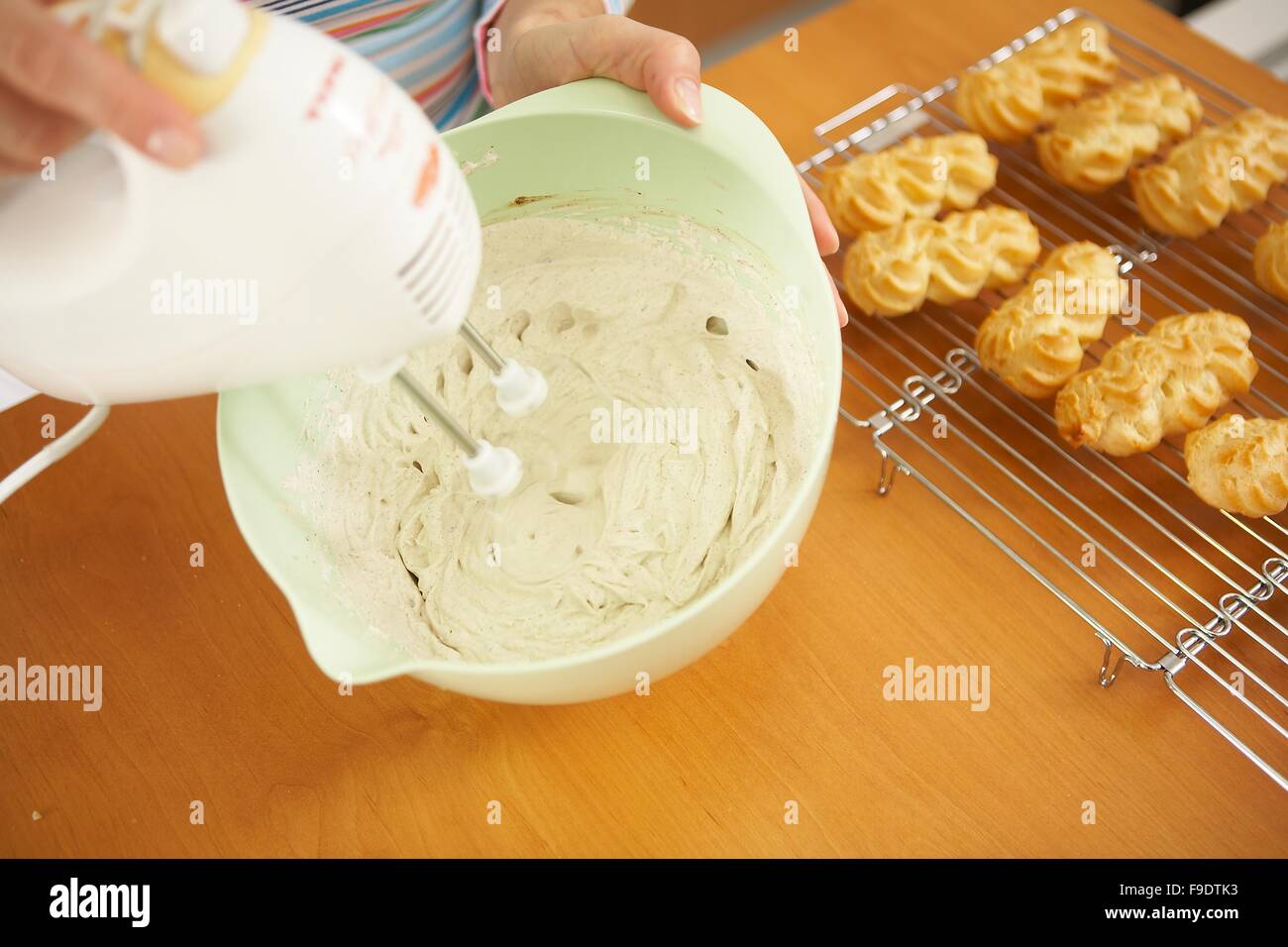 Puff pastry bananas with coffee filling + steps Stock Photo - Alamy