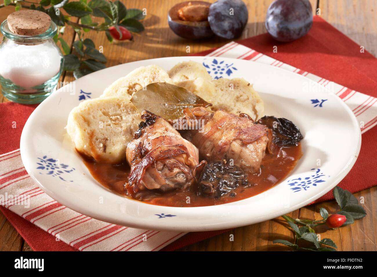Stewed Rabbit with Plums (step by step Stock Photo - Alamy
