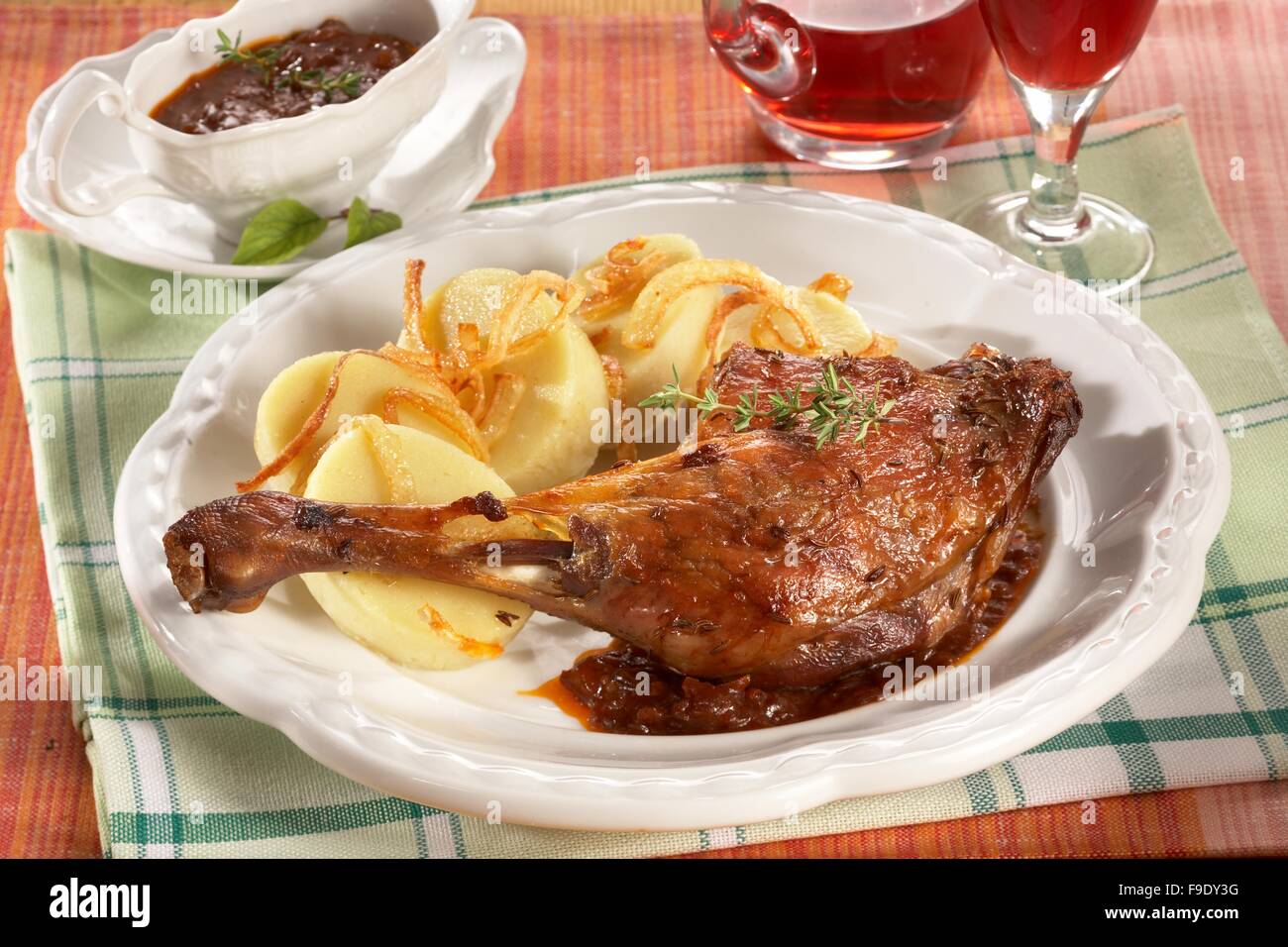 Duck Legs in Red Wine Stock Photo - Alamy