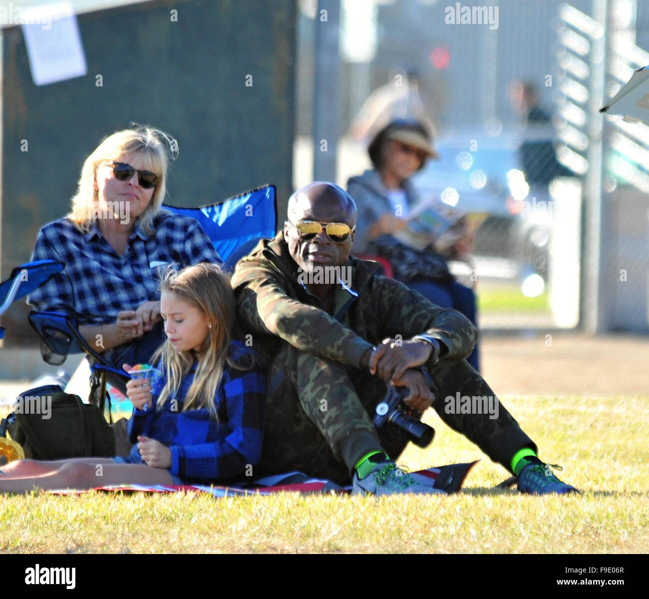 Heidi Klum and Seal watch their children play in a soccer match in Brentwood  Featuring: Seal, Helene Boshoven Samuel Where: Los Angeles, California, United States When: 14 Nov 2015 Stock Photo