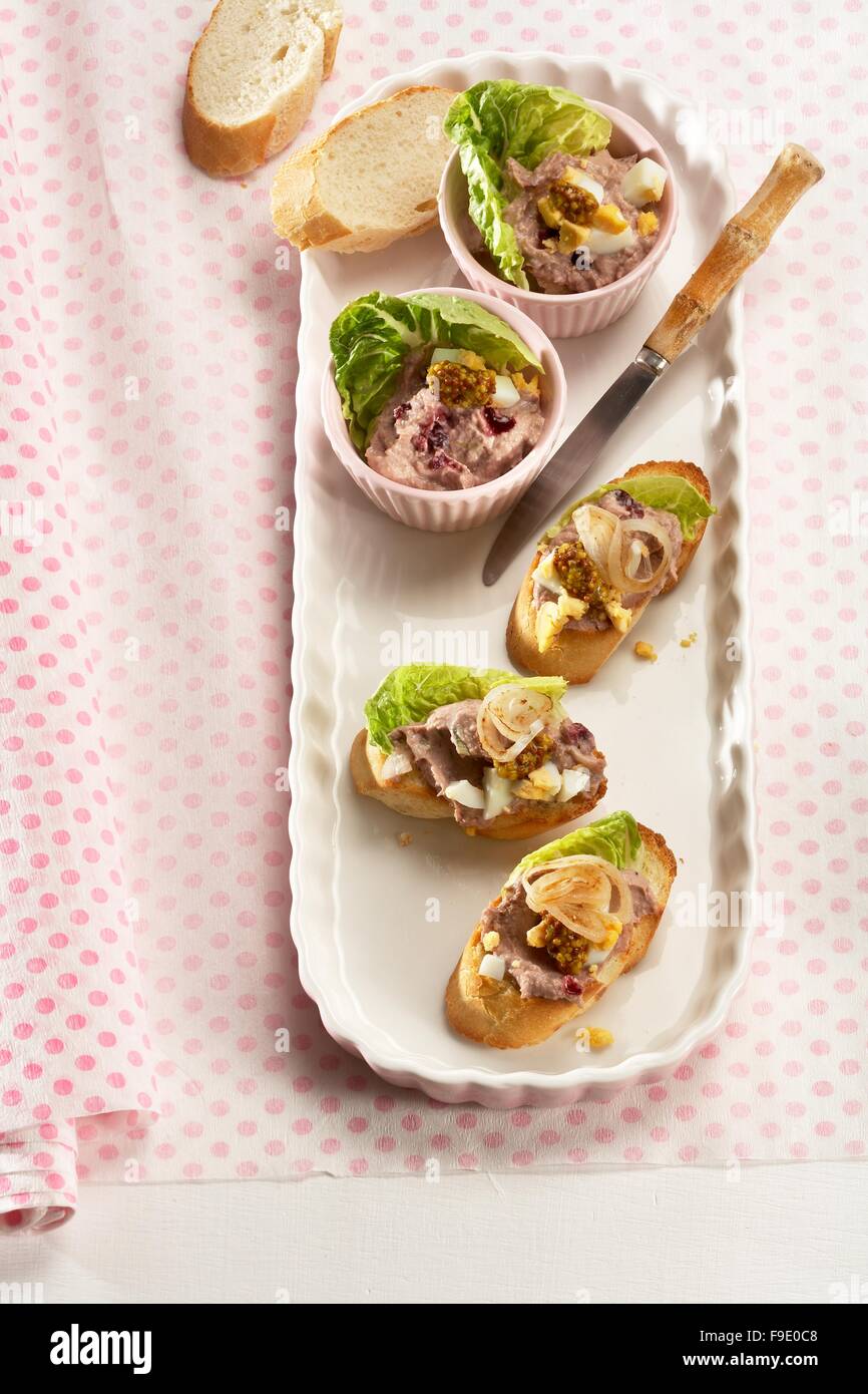Crostini with Fine Liver Pate Stock Photo Alamy