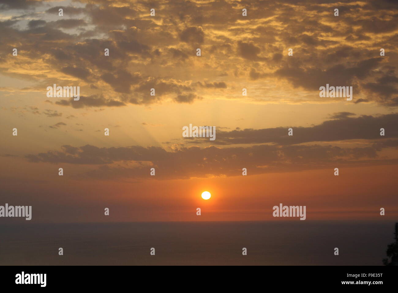 Sunset in Sicilia Stock Photo
